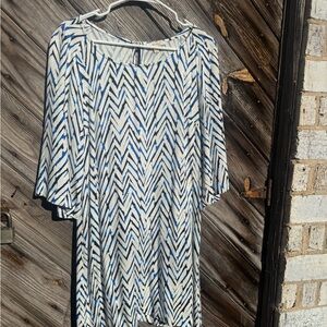Ella Moss Navy and White Patterned Dress